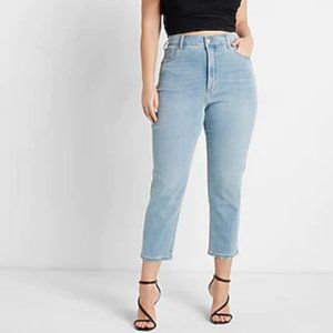 Super High Waisted Cropped Straight Leg Mom Jeans